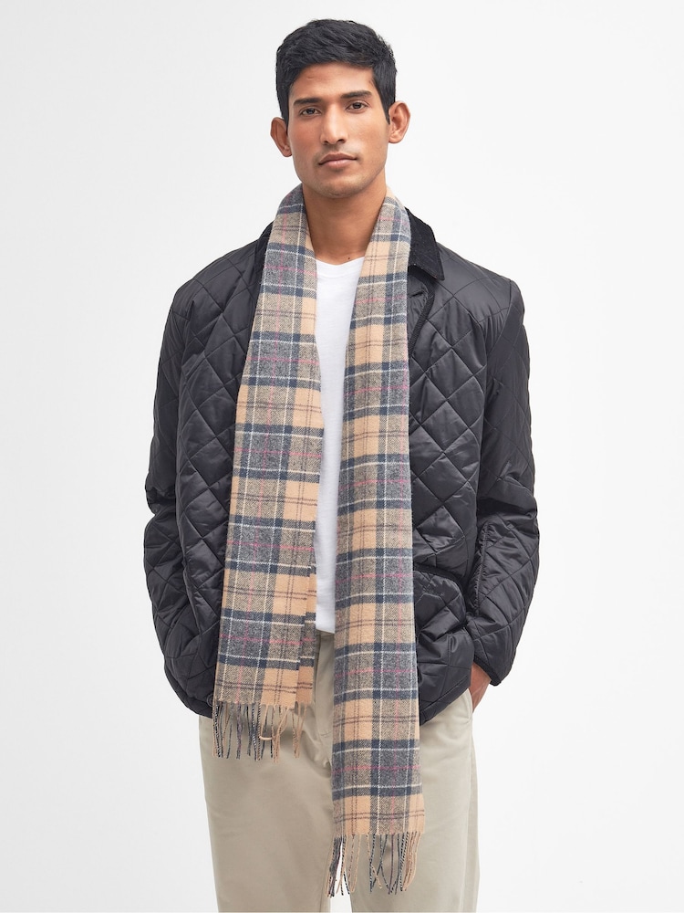 Barbour® Brown Tartan Lambswool Scarf - Image 1 of 5
