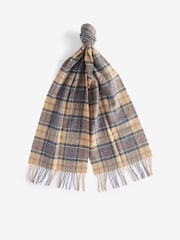 Barbour® Brown Tartan Lambswool Scarf - Image 2 of 5