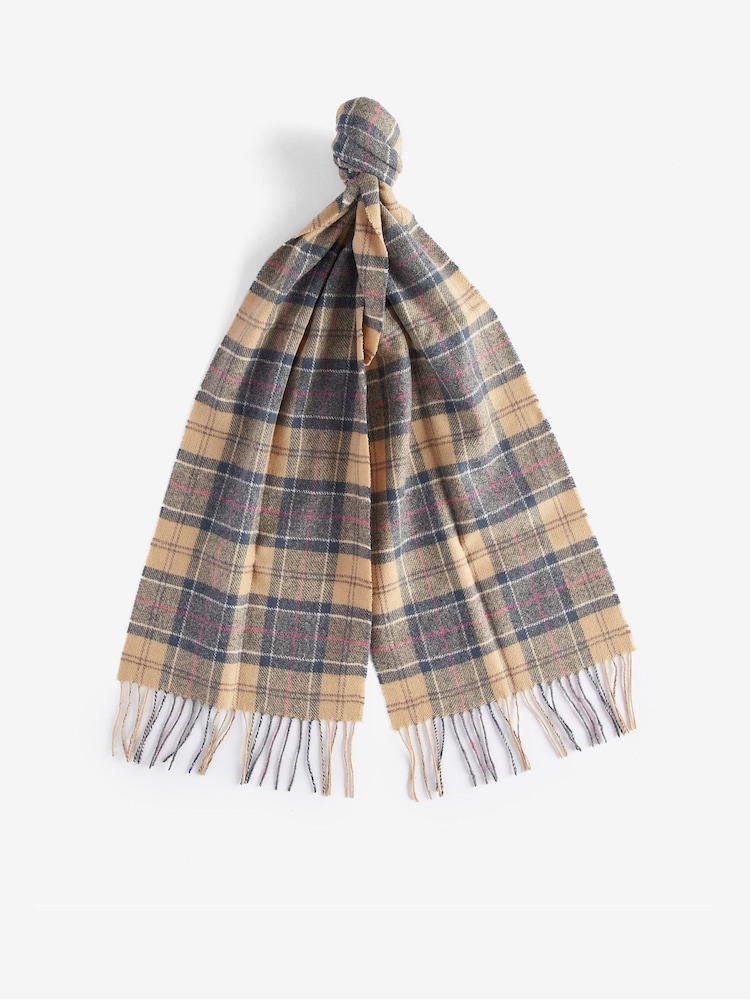 Barbour® Brown Tartan Lambswool Scarf - Image 2 of 5