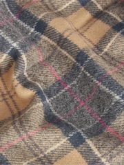 Barbour® Brown Tartan Lambswool Scarf - Image 4 of 5