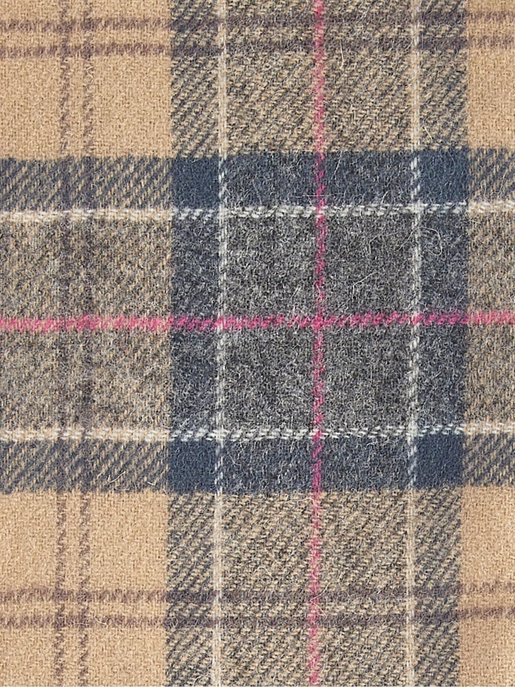 Barbour® Brown Tartan Lambswool Scarf - Image 5 of 5