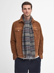 Barbour® Grey Tartan Lambswool Scarf - Image 1 of 5