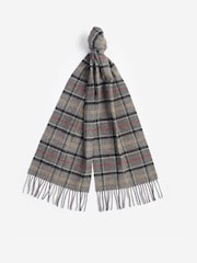 Barbour® Grey Tartan Lambswool Scarf - Image 2 of 5