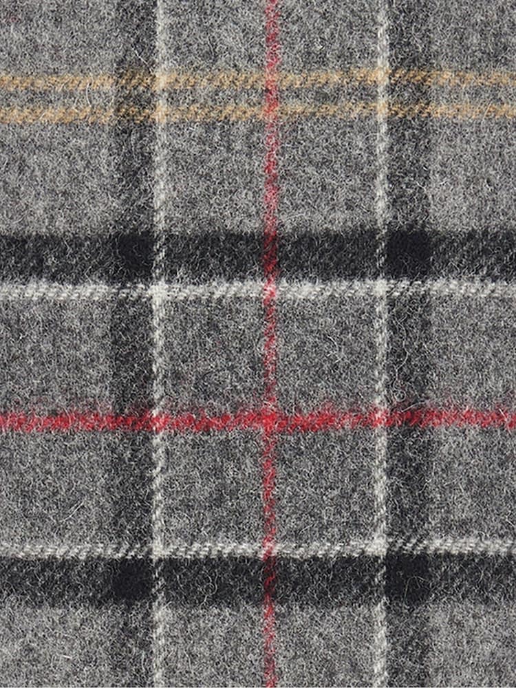 Barbour® Grey Tartan Lambswool Scarf - Image 5 of 5
