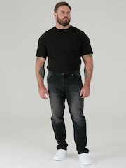 D555 Grey BENSON Tapered Fit  Stretch Jeans - Image 2 of 11