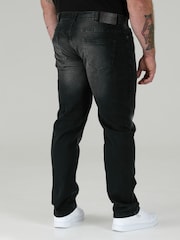 D555 Grey BENSON Tapered Fit  Stretch Jeans - Image 3 of 11