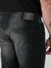 D555 Grey BENSON Tapered Fit  Stretch Jeans - Image 5 of 11