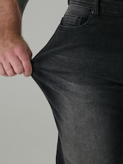 D555 Grey BENSON Tapered Fit  Stretch Jeans - Image 6 of 11