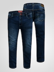D555 Blue AMBROSE Tapered Fit Stretch Jeans - Image 6 of 10