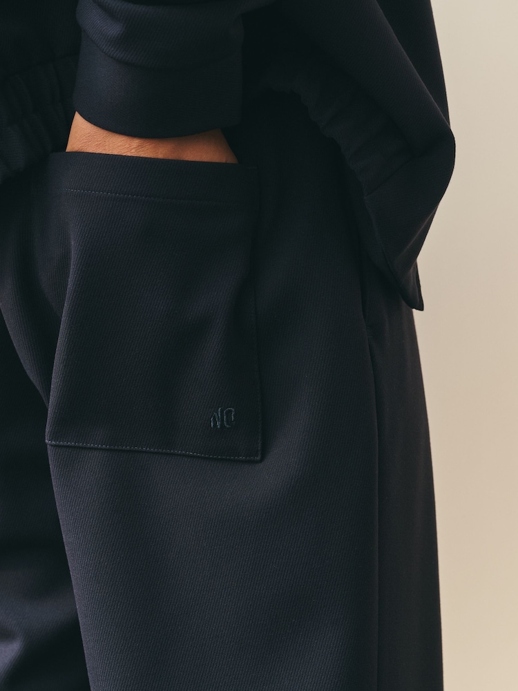 Nothing Ordinary Navy Twill Textured Pleat Front Trousers - Image 5 of 5