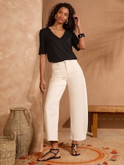 Love & Roses Black V-Neck Premium Jersey T-Shirt - Image 3 of 4