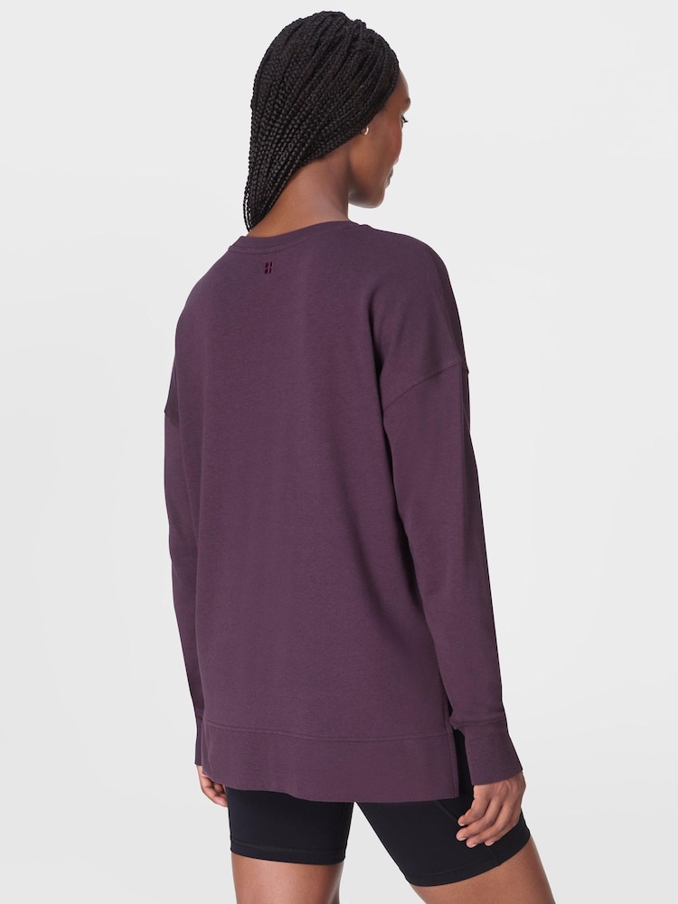 Sweaty Betty Purple After Class Longline Sweatshirt - Image 2 of 7 Sweaty Betty Purple After Class Longline Sweatshirt - Image 2 of 7