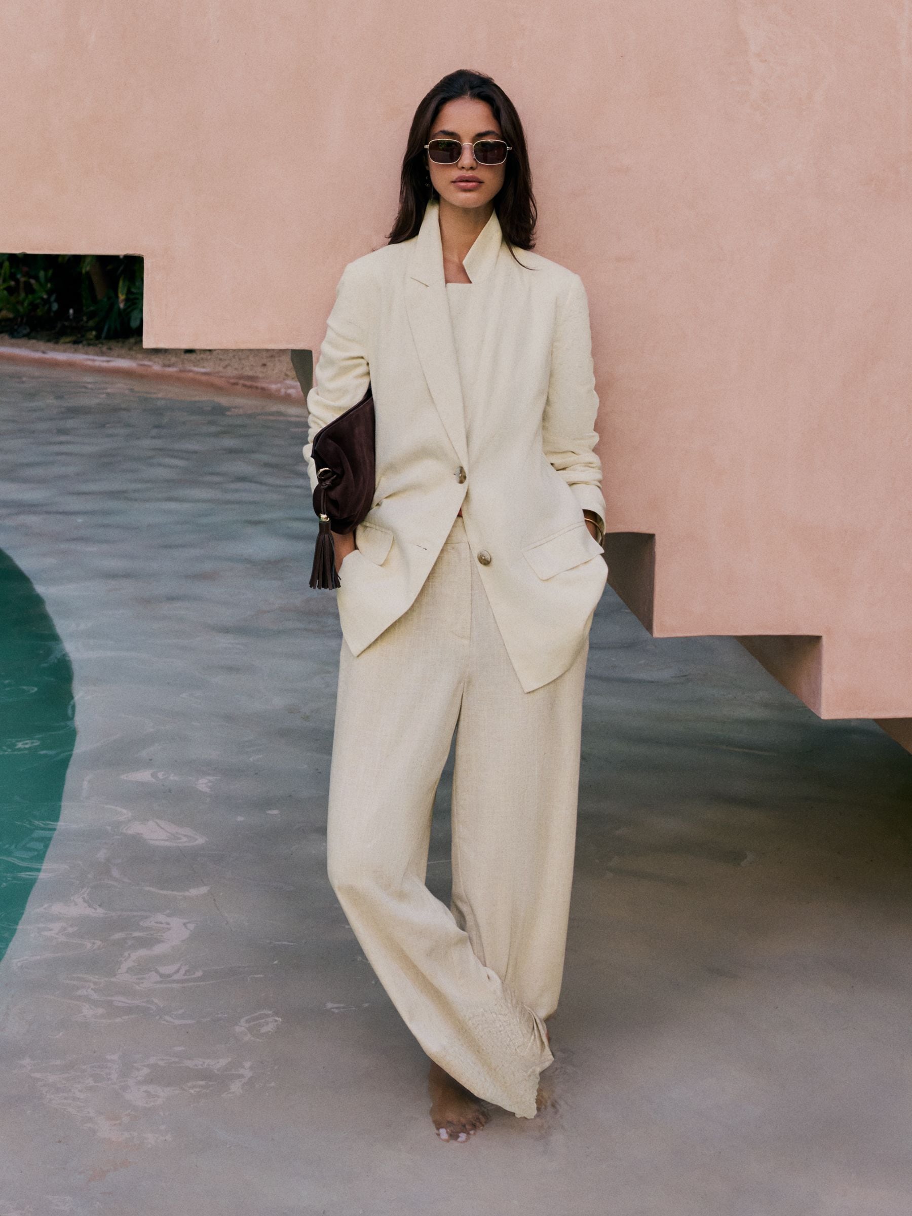 beige wide leg dress pants Light Taupe Wide Leg Pants - All Bottoms