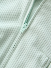 Pastel Colour Zip Through Baby Rompers 3 Pack - Image 11 of 12