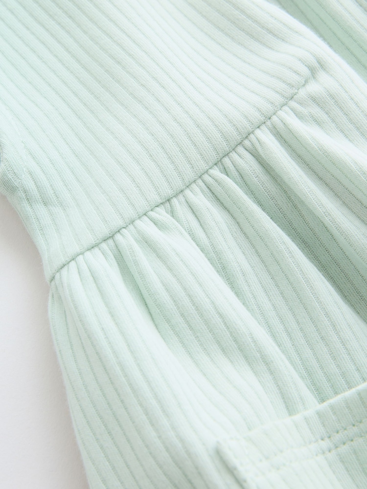 Pastel Colour Zip Through Baby Rompers 3 Pack - Image 12 of 12