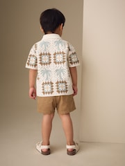 White Palms Crochet Knitted Short Sleeve Shirt (12mths-10yrs) - Image 3 of 4