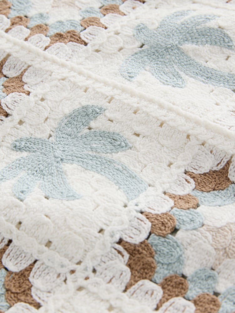 Белый с пальмами - Ажурная рубашка с короткими рукавами (12mths-10yrs) - Изображение 8 8