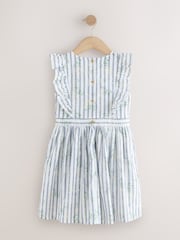 Blue Stripe Ruffle Sleeve Dress (3-16yrs) - Image 6 of 8