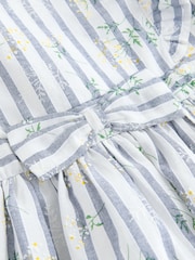 Blue Stripe Ruffle Sleeve Dress (3-16yrs) - Image 7 of 8