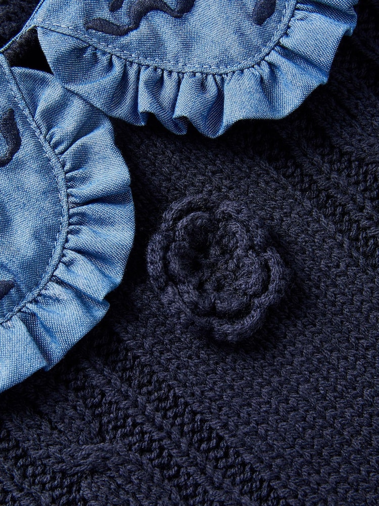 Monsoon Blue 2-In-1 Knitted Chambray Top - Image 4 of 4 Monsoon Blue 2-In-1 Knitted Chambray Top - Image 4 of 4