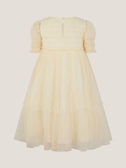 Monsoon Gold Natalie Puff Sleeve Shimmer Tulle Dress - Image 3 of 4