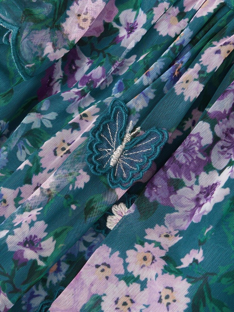 Monsoon Blue Baby Wildflower Swing Dress - Image 3 of 3 Monsoon Blue Baby Wildflower Swing Dress - Image 3 of 3