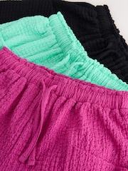Black/Pink/Green Crinkle Shorts 3 Pack (3-16yrs) - Image 7 of 7
