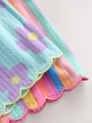 Multi Stripe/Flower Textured Scallop Trim Shorts 2 Pack (3-16yrs) - Image 6 of 6