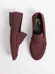 Burgunderrot - Friends Like These Flache Komfort-Loafers mit Raffung - Bild 3 von 4