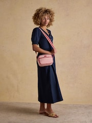 Joules Willow Navy Jersey Woven Midi Dress - Image 5 of 7