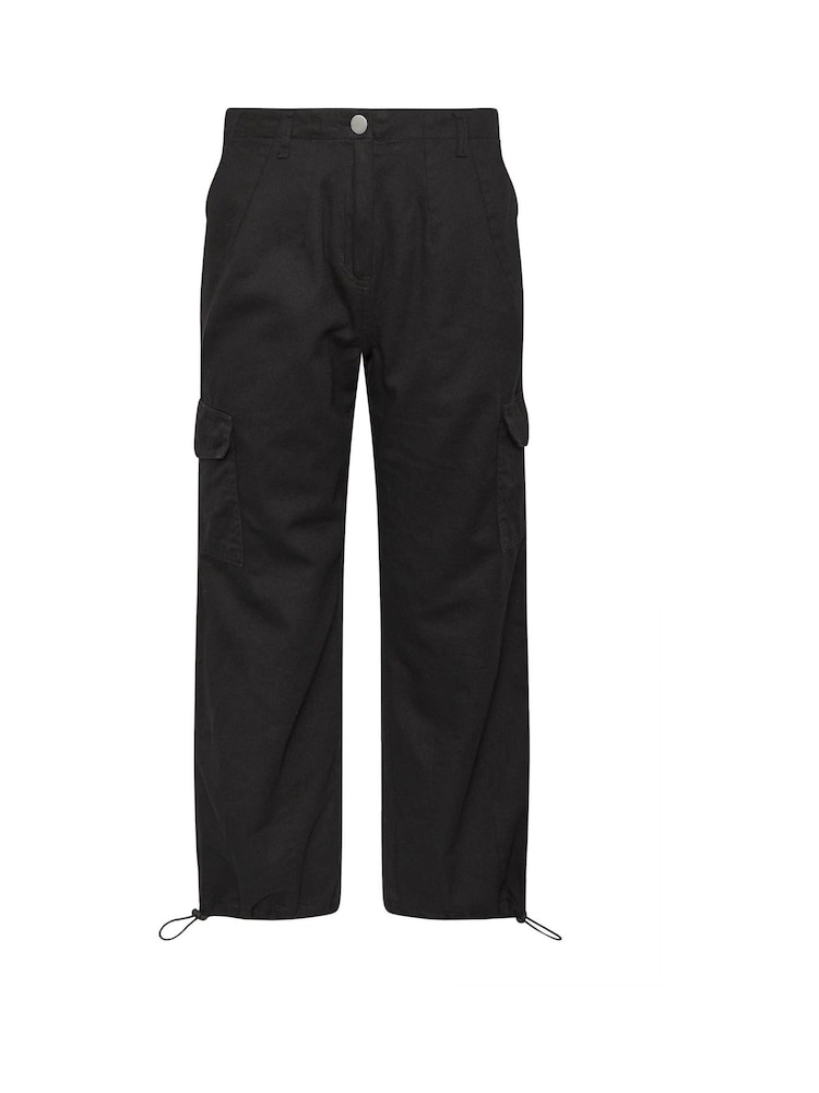 PixieGirl Petite Black Cuffed Cargo Trousers - Image 5 of 5