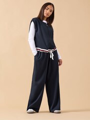 PixieGirl Petite Blue Contrast Hem Gilet - Image 1 of 2