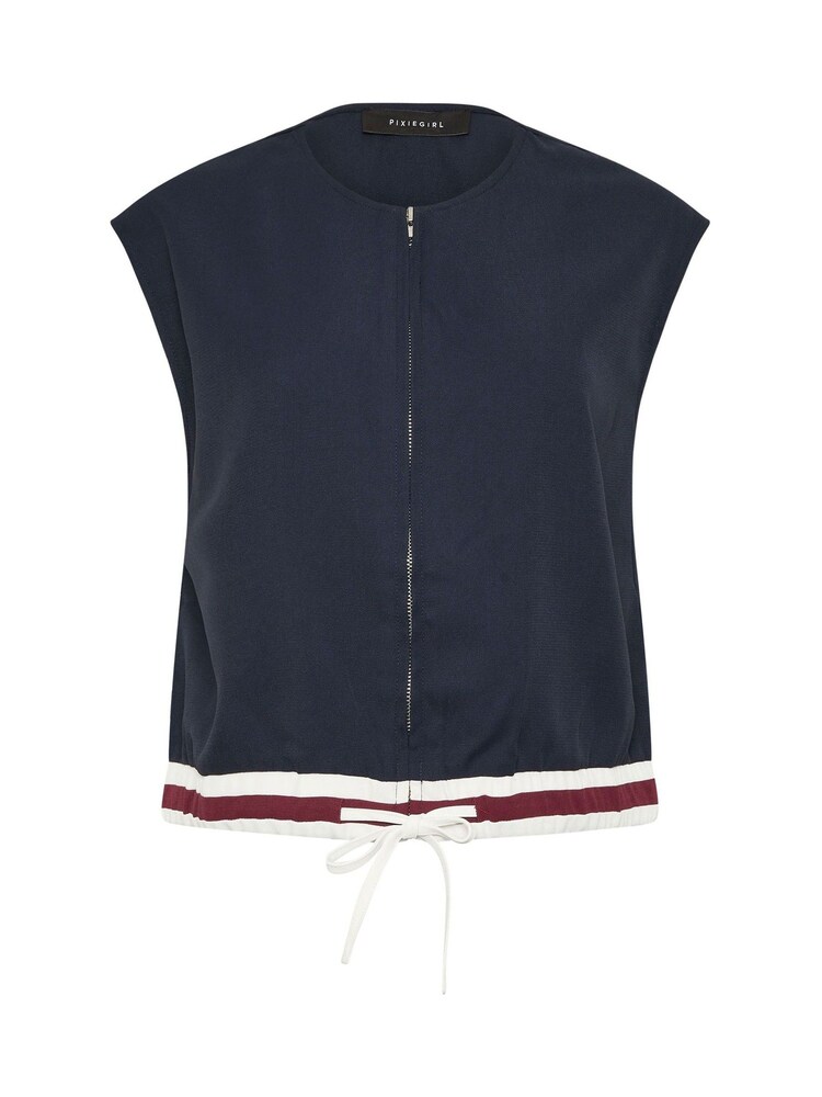 PixieGirl Petite Blue Contrast Hem Gilet - Image 2 of 2