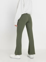 PixieGirl Petite Green Fold Over Waist Flared Leggings - Image 3 of 5