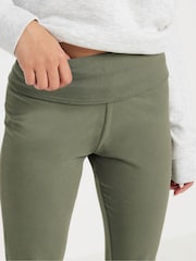 PixieGirl Petite Green Fold Over Waist Flared Leggings - Image 4 of 5