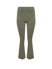 PixieGirl Petite Green Fold Over Waist Flared Leggings - Image 5 of 5