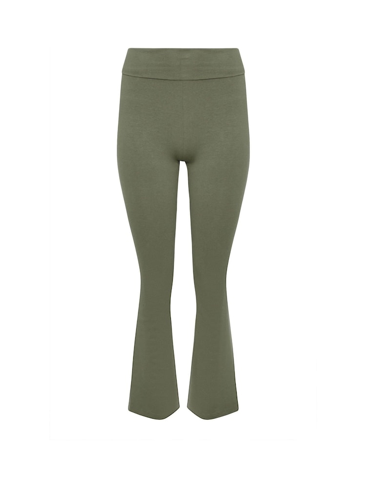PixieGirl Petite Green Fold Over Waist Flared Leggings - Image 5 of 5 PixieGirl Petite Green Fold Over Waist Flared Leggings - Image 5 of 5