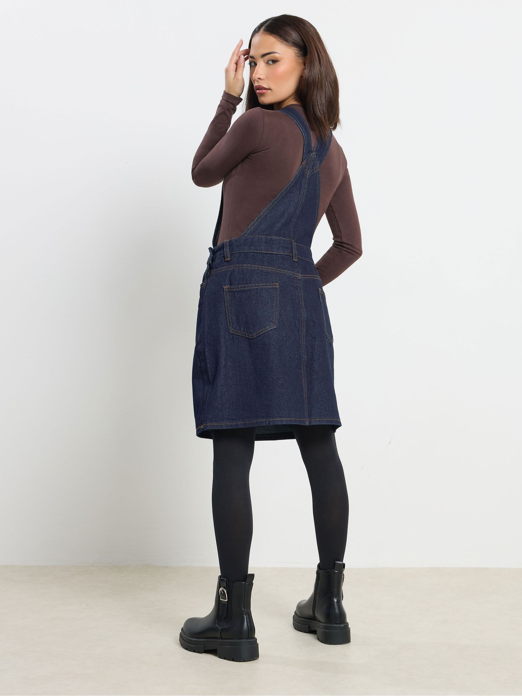 Buy PixieGirl Petite Blue Denim Dungaree Mini Dress from Next USA