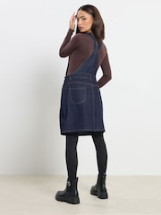 PixieGirl Petite Blue Denim Dungaree Mini Dress - Image 3 of 5