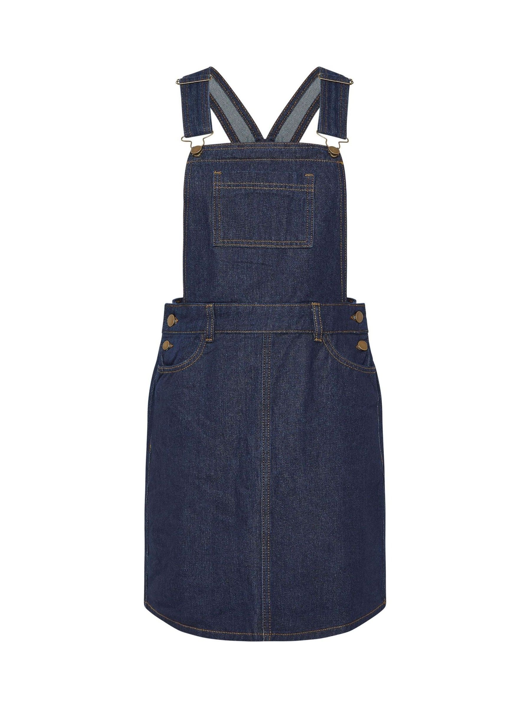 Buy PixieGirl Petite Blue Denim Dungaree Mini Dress from Next