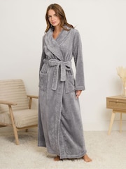 M&Co Grey Honeycomb Shawl Maxi Robe - Image 1 of 5