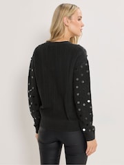 Long Tall Sally Black Disco Sequin Jumper - Image 3 of 5