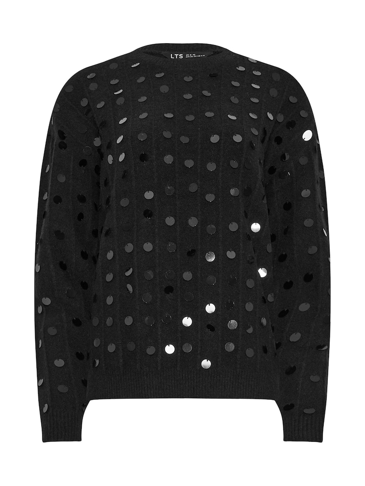 Long Tall Sally Black Disco Sequin Jumper - Image 5 of 5