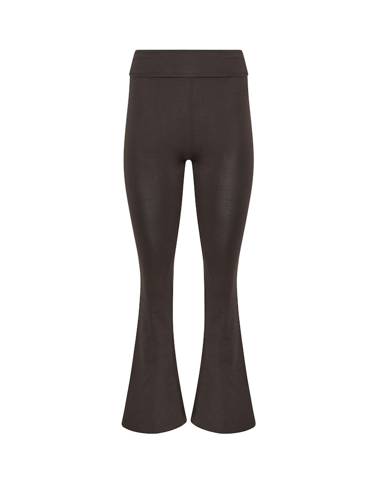 PixieGirl Petite Brown Fold Over Waist Flared Leggings - Image 6 of 6 PixieGirl Petite Brown Fold Over Waist Flared Leggings - Image 6 of 6