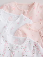 Pink Two Way Zip Baby Sleepsuit 4 Pack (0mths-2yrs) - Image 13 of 15