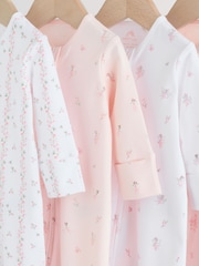 Pink Two Way Zip Baby Sleepsuit 4 Pack (0mths-2yrs) - Image 15 of 15