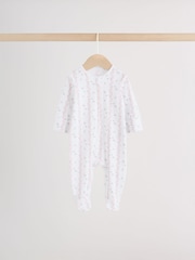 Pink Two Way Zip Baby Sleepsuit 4 Pack (0mths-2yrs) - Image 6 of 15