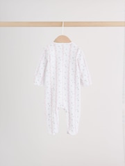 Pink Two Way Zip Baby Sleepsuit 4 Pack (0mths-2yrs) - Image 7 of 15