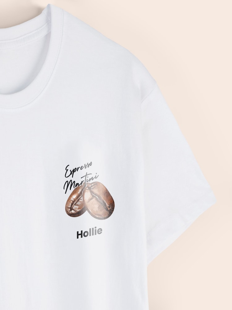 Personalised Unisex Espresso Martini Graphic T-Shirt By Stitch Style - Image 2 of 5