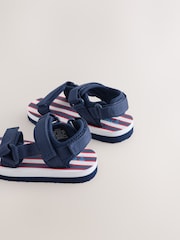 Navy Wide Fit (G) Touch Fastening Trekker Walking Sandals - Image 4 of 5